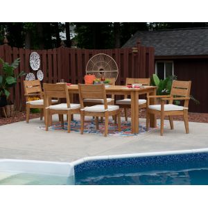 Linon Home Decor - Carenen 7pc Outdoor Dining Set, Teak - ODCP72TKSET7PC