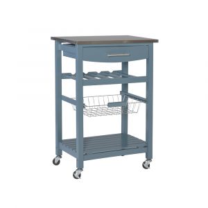 Linon Home Decor - Clarke Blue Kitchen Cart - KI092BLU01U