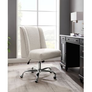Linon Home Decor - Draper Upholstered Swivel Office Chair, Sherpa - OC114SHERP01U