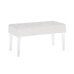 Linon Home Decor - Ella Acrylic Leg Platinum Bench - 368261PLAT01