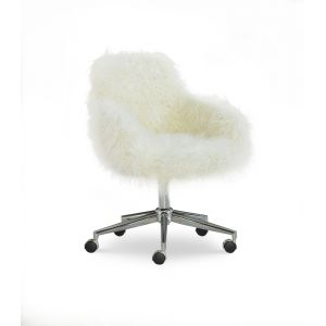 Linon Home Decor - Fiona Faux Fur Office Chair, White - OC084WHT01U