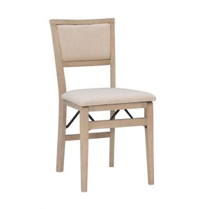 Linon Home Decor - Keira Pad Back Folding Chairs Grey Wash (Set of 2) - FD31GWASH02ASU