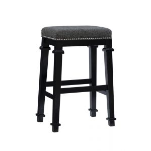 Linon Home Decor - Kennedy Black And White Tweed Backless Bar Stool - BS094BLK01U