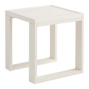 Linon Home Decor - Kessler Outdoor Side Table, Antique White - ODCP395WHP01U