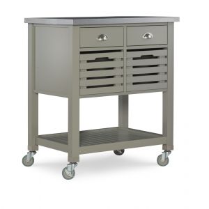 Linon Home Decor - Noelle Grey Kitchen Cart - 464810GRY01U