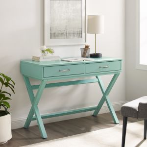 Linon Home Decor - Penney 2-Drawer Desk, Turquoise - 99421PTU01U