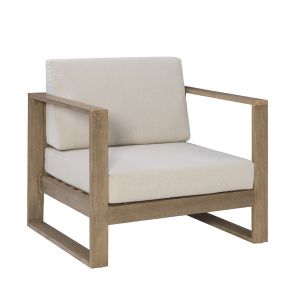 Linon Home Decor - Silas Outdoor Chair, Natural/Beige Cushion - OD41NAT01U
