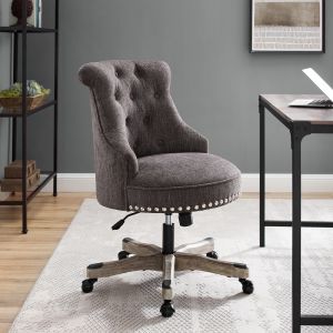 Linon Home Decor - Sinclair Office Chair, Charcoal Gray - 178403CHAR01U