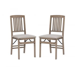 Linon Home Decor - Triena Mission Folding Chairs Grey Wash (Set of 2) - FD32GWASH02ASU