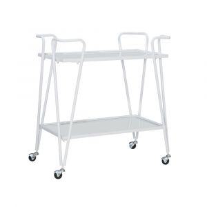 Linon Home Decor - White Mid-Century Bar Cart - KI108WHTKD01