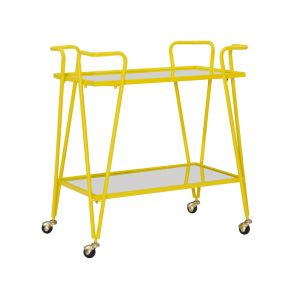 Linon Home Decor - Yellow Mid-Century Bar Cart - KI108YELKD01