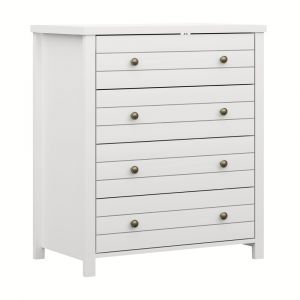 Living Essentials by Hillsdale - Harmony Wood 4 Drawer Chest, Matte White - 5271-784