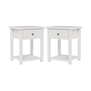 Living Essentials by Hillsdale - Harmony Wood Accent Table, Set of 2, Matte White - 5271OCC2