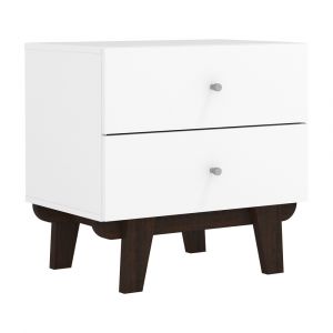 Living Essentials by Hillsdale - Kincaid Wood 2 Drawer Nightstand, Matte White - 2735-772