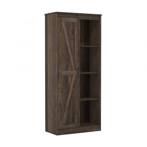 Living Essentials by Hillsdale - Shelton Wood Kitchen Pantry with 1 Sliding Barn Door, Dusty Oak - 5396-890