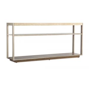 M Furnishings - Hammon Travertine/Metal Square Console Table - M11-80151-00