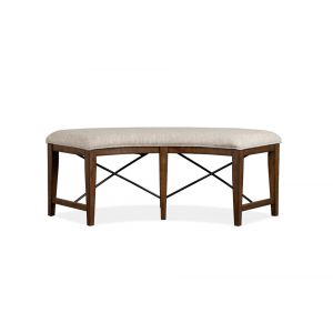 Magnussen- Bay Creek - Wood Curved Bench w/Upholstered Seat KD -D4398-67