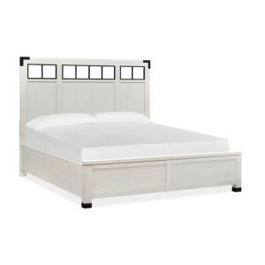 Magnussen - Harper Springs Complete King Panel Bed with Metal/Wood Headboard in Silo White - B5321-68
