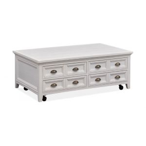 Magnussen - Heron Cove Lift Top Storage Cocktail Table with Casters in Chalk White - T4400-50