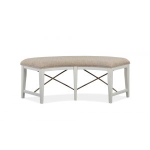 Magnussen- Heron Cove - Wood Curved Bench w/Upholstered Seat KD -D4400-67