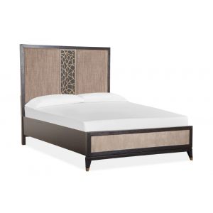 Magnussen - Ryker Complete California King Panel Bed with Upholstered Headboard in Nocturn Black and Coventry Grey - B5013-75