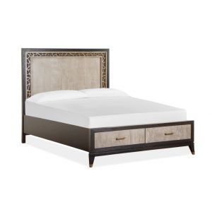 Magnussen - Ryker Complete Queen Panel Storage Bed in Nocturn Black and Coventry Grey - B5013-54A