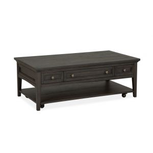 Magnussen - Westley Falls Rectangular Cocktail Table with Casters in Graphite - T4399-43