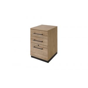 Martin Furniture - Abott Contemporary Three Drawer Wood Laminate File Cabinet, Fully Assembled, Light Brown - AB202