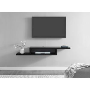 Martin Furniture - Asymmetrical Wall Mounted TV Console, 60-inch, Black - IMAS360BK