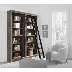 Martin Furniture - Avondale 8' Tall Bookcase Wall With Ladder Set, Gray - AE4094GKIT2PC