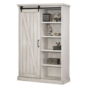 Martin Furniture - Avondale Rustic Barn Door Bookcase, White - AE4872W