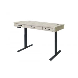 Martin Furniture - Avondale Wood Electronic Sit/Stand Desk, White weathered oak finish - AE384TW-Kit