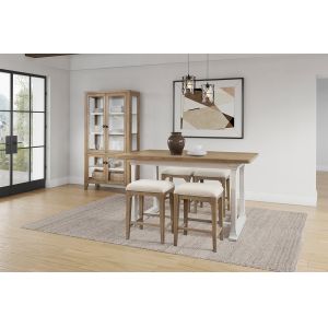 Martin Furniture - Bluff Point - Modern Wood Counter Height Kitchen Dining Table and Four Stools, Brown - IMBL6036KIT5