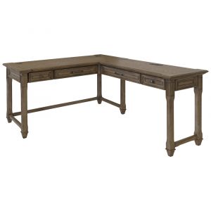 Martin Furniture - Bristol - Traditional Wood Open L-Desk & Return, Writing Table, Office Desk, Light Brown - IMBR386R-KIT