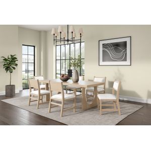 Martin Furniture - Canyon Drive - Modern Wood Rectangular Kitchen Dining Table with Six Chairs, Light Brown - IMCD7840KIT7