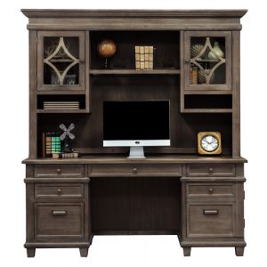 Martin Furniture - Carson Credenza and Hutch with Doors, Gray - IMCA680_682