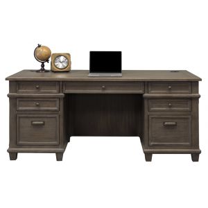 Martin Furniture - Carson Wood Double Pedestal Executive Desk, Gray - IMCA680