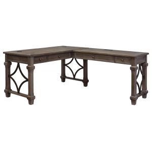 Martin Furniture - Carson Wood Open L-Desk & Return, Gray - IMCA386R-Kit