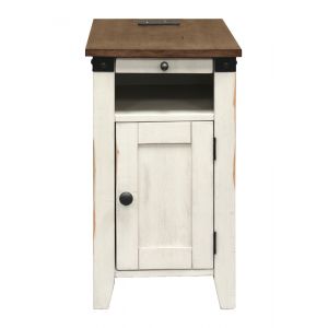 Martin Furniture - Dakota Wood Accent Table, Storage Cabinet, Chairside Table, Side Table, White - IMDA50W