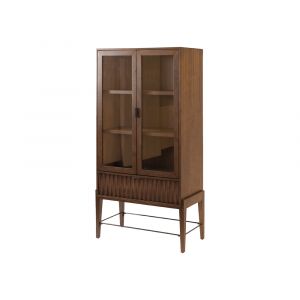 Martin Furniture - Delray - Mid-century Modern Glass Door Bookcase/ Display, Office Bookcase/Display, Accent Bookcase/Display, Brown - IMDY3872D