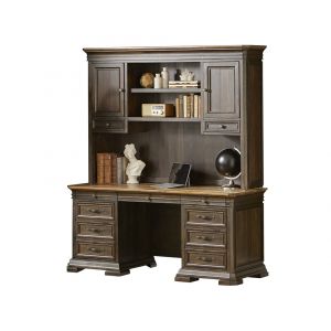 Martin Furniture - Sonoma Executive Credenza and Hutch with Doors, Brown - IMSA680_682