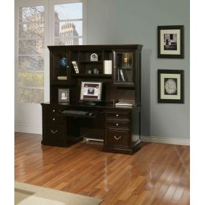Martin Furniture - Fulton Executive Wood Credenza and Hutch, Brown - FL680_682