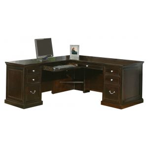 Martin Furniture - Fulton Executve Wood L-Desk and Return, Brown - FL684L-Kit