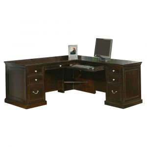 Martin Furniture - Fulton Executve Wood L-Desk and Return, Brown - FL684R-Kit