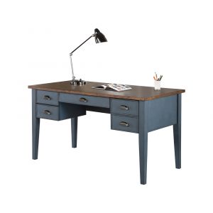 Martin Furniture - Soho Farmhouse Half Pedestal Executive Desk, Blue - IMFT660B