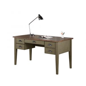 Martin Furniture - Soho Farmhouse Half Pedestal Executive Desk, Green - IMFT660G