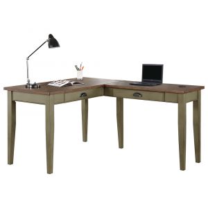 Martin Furniture - Soho Farmhouse Wood Writing Desk and Return, Green - IMFT386RG-Kit
