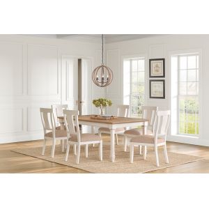 Martin Furniture - Hartford - Traditional Wood Kitchen Extension Dining Table and Six Chairs, White - IMHF7242CKIT7