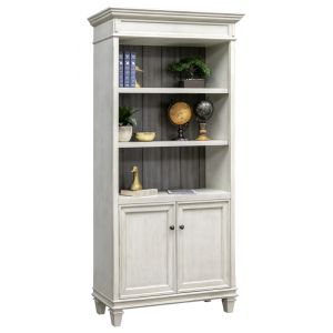Martin Furniture - Hartford Wood Bookcase With Doors, White - IMHF4078DW