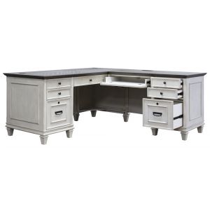Martin Furniture - Hartford Wood L-Desk and Return, White - IMHF684RW-Kit